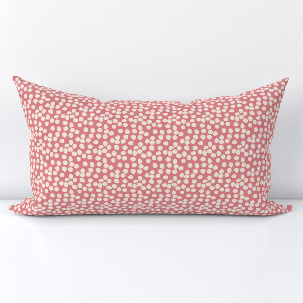 Modern Circles Pattern in Neutral Tones White, Linen, Pink, Puce: Small-Scale Design