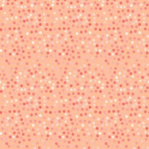  Retro Multicolor Circles Pattern in Shades of Pink and White on a Peach Background