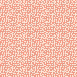 Modern Circles Pattern in Neutral Tones White, Linen, Orange, Salmon: Small-Scale Design