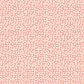Modern Circles Pattern in Neutral Tones White, Linen, Pink, Rose Quartz: Small-Scale Design