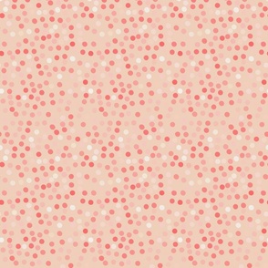 Retro Multicolor Circles Pattern in  Pink, light coral, white, linen  