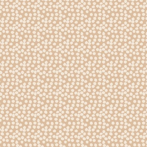 Modern Circles Pattern in Neutral Tones White, Linen, Brown, Tan: Small-Scale Design