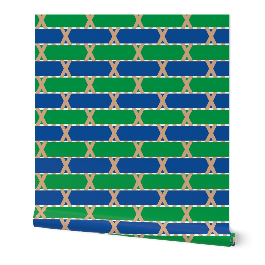 basket weave 1 - blue and green