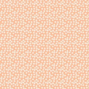 Modern Circles Pattern in Neutral Tones White, Linen, Orange, Peach: Small-Scale Design