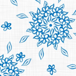 french blue bloom wallpaper scale