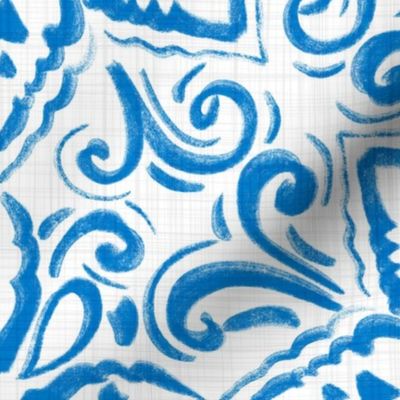french blue linens wallpaper scale