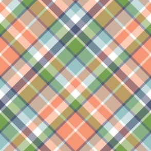 medium plaid / orange blue green