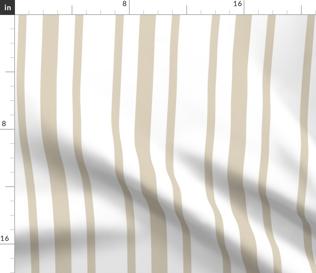 Sweet Tan and White Ticking Stripe - 1 inch