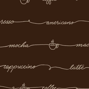 Coffee Bar Station Stripes Large dark brown 