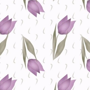 lilac tulips retro simple summer, floral pattern