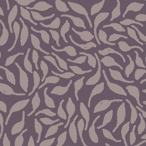 Scattered Organic Bohemian Leaves in lavender and dusty purple LARGE
