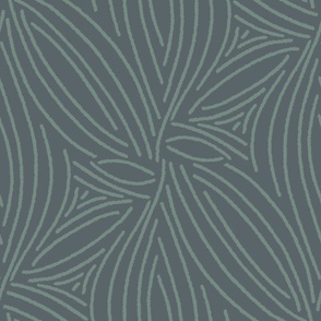 Geometric Abstract Bohemian Zen Shapes LARGE in graphite blue and sage green