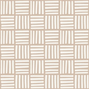 White Striped Tiles on Neutral Beige Background - small