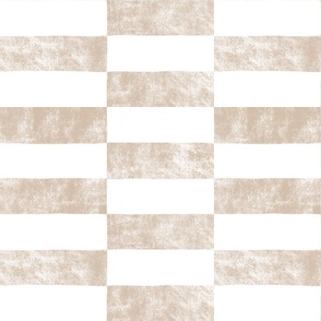 Textured wide check in neutral - Large