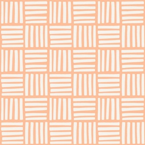 White Striped Tile on Peach Background - small