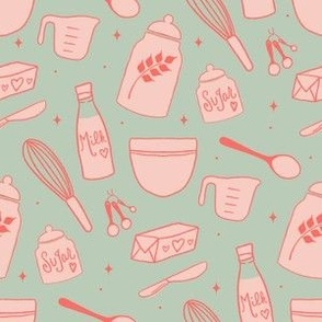 Midcentury Pink, Red & Sky Blue Baking Essentials