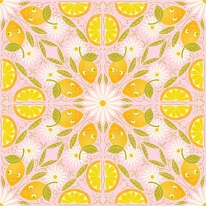 Pink & Yellow Lemon Daisy Bouquet: Floral Botanical