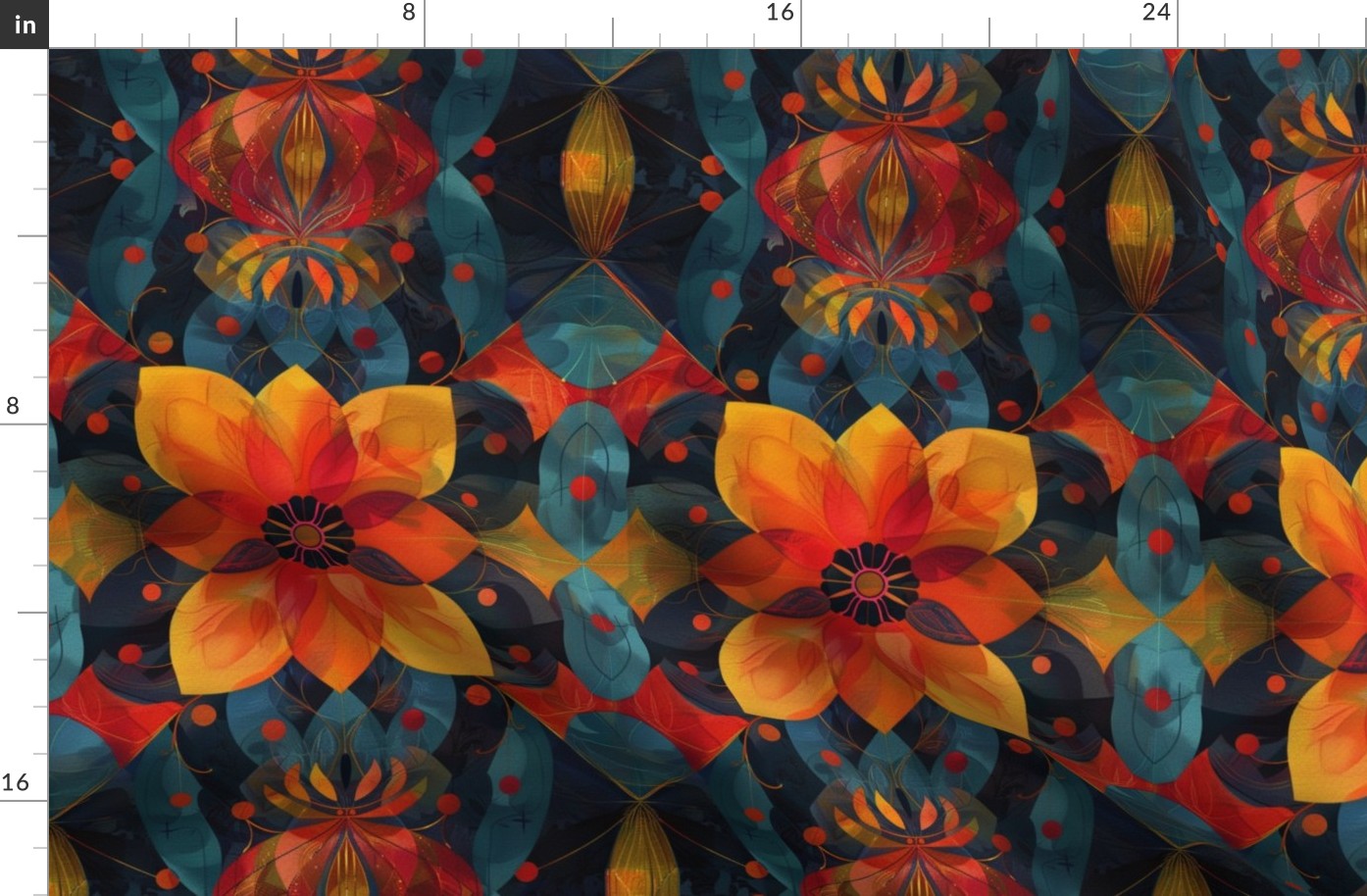 Simultaneism Art Transuscent Layers Rich Colors Floral