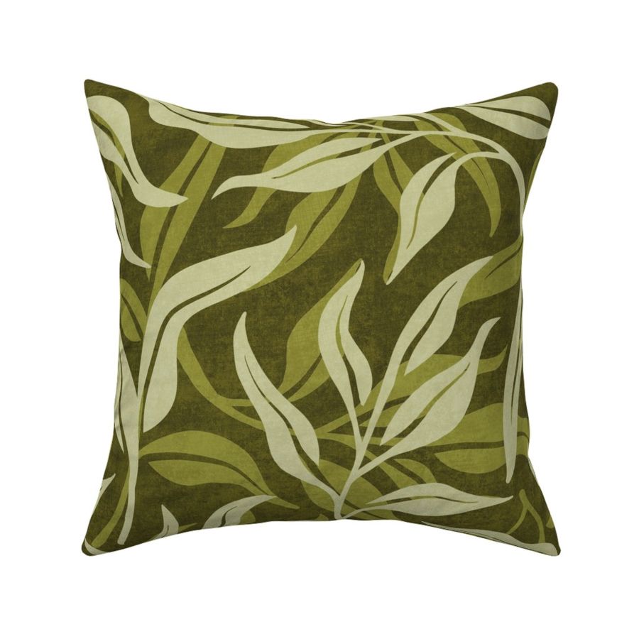 layered leaf pattern green