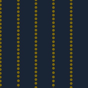 Gold on navy dotted lines