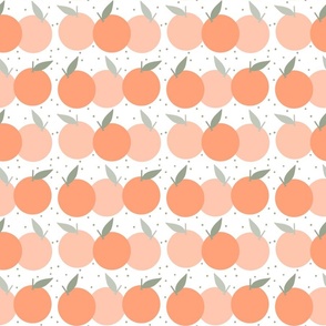 Oranges and Polka Dots on White