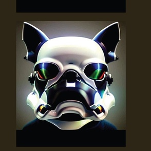 Storm Trooper Boston Terrier dog panel 