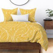 (L) minimalist abstract flowing leaves yellow