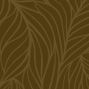 (L) minimalist abstract flowing leaves dark moody brown