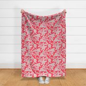 Lino Roses pink red