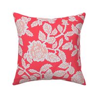 Lino Roses pink red