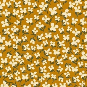 Vibrant Yellow Mustard Blossoms Pattern