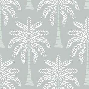 Minimalist Hand-Drawn Palm Trees in Earhty Tones - Gray
