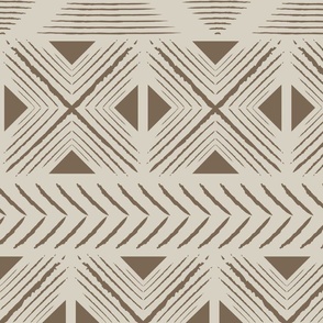Geometric tribal earthy large print design