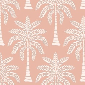Minimalist Hand-Drawn Palm Trees in Earhty Tones- Pink 