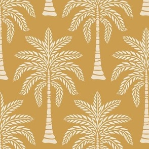 Minimalist Hand-Drawn Palm Trees in Earhty Tones - Tan