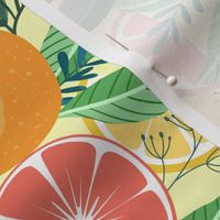 medium light lime background  summer fruit lemon, orange and grapefruit color burst by art for joy lesja saramakova gajdosikova design