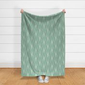 Cozy organic neutral wallpaper -aqua green and cream white - large scale