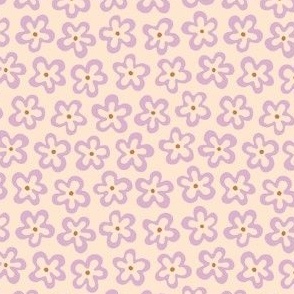 Small groovy floral shapes outlined in light purple