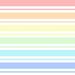 Horizontal Pastel Rainbow Stripe - large
