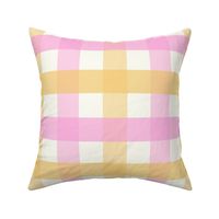 2 inch Extra Large Two-color gingham check - Samoan sun yellow and Lavender pink -  cottagecore country plaid - vichy check - nursery - baby girl - buffalo check checkerboard