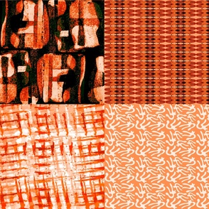 quilt one yard fat quarters ocean island collection modern orange tangerine