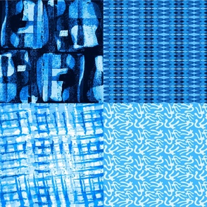 quilt one yard fat quarters  ocean island collection modern blue and white