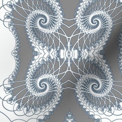  Netted Fractal Tentacles Gray on White