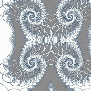  Netted Fractal Tentacles Gray on White