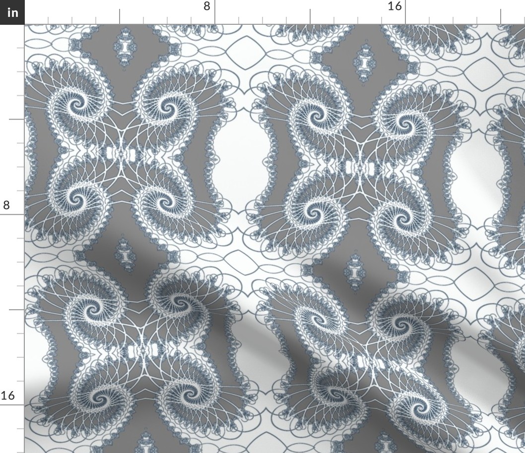  Netted Fractal Tentacles Gray on White