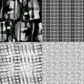 quilt one yard fat quarters  ocean island collection modern black white gray