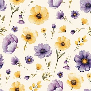 Yellow and Purple Floral