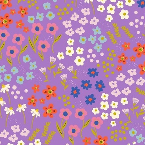 flower meadow on purple large scale