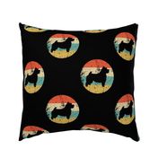 Retro Norwich Terrier Dog Icon Repeating Pattern Black