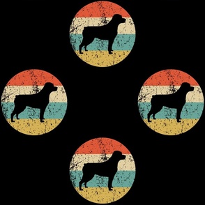 Retro Rottweiler Dog Icon Repeating Pattern Black